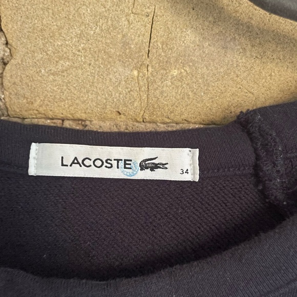 LACOSTE Embroidered Crewneck in Washed Navy - Picture 4 of 4